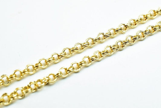 17.25" 18K Inch Gold Filled Look, EP Chain 2mm Width 1mm Thickness  CG391 jewelry making supplies