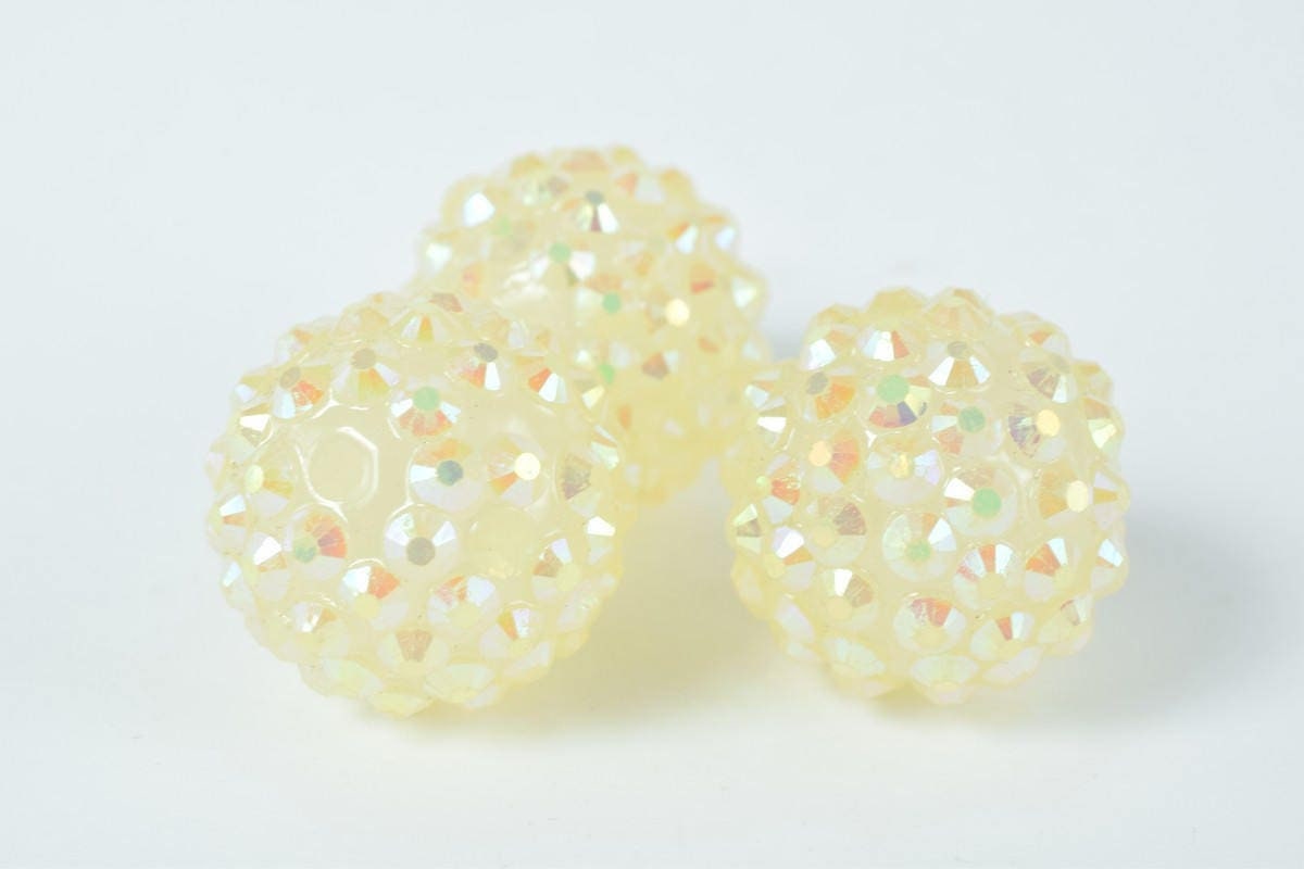 18mm Rhinestone Resin Beads, Shamballa, Round Ball Beads, for Macrame Bracelet, Basketball wives Earring 11Colors set of 1...