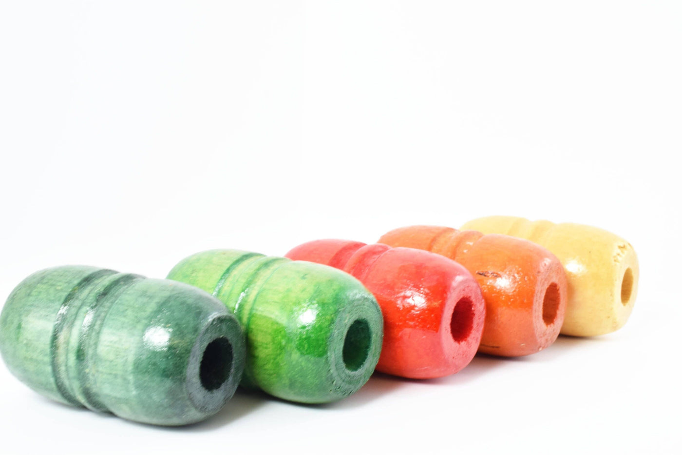 34x55mm Barrel Large Wooden Beads,Wholesale Beads, Sold By 2 pcs, Craft Barrel ,Ridged  Grooved/Wooden Wholesale Beads, Pu...