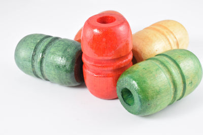 34x55mm Barrel Large Wooden Beads,Wholesale Beads, Sold By 2 pcs, Craft Barrel ,Ridged  Grooved/Wooden Wholesale Beads, Pu...