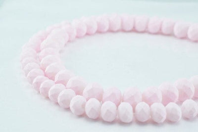 Matte glass beads donut rondelle faceted for jewelry decoration chandelier 4x6mm and 6x8mm. 2 sizes group 60 pcs ea item#7...