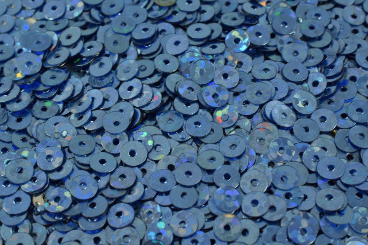 Flat Sequins Round - Ocean Blue Iridescent Loose Sequins - Multi-Color, Lightweight, Center Hole, Apparel & Shoe Decor