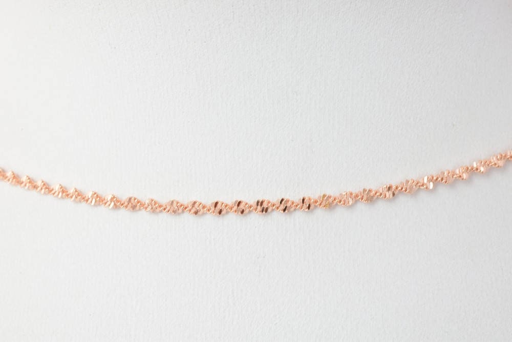 18K Rose gold filled EP tarnish resistant Chain 17.75" Inch CG108 jewelry making supplies - detail image 2