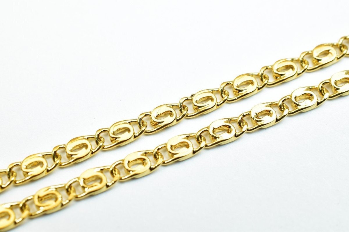 17.5" 18K Gold Filled Look, EP Chain 2mm Width 1mm Thickness  CG345 jewelry making supplies