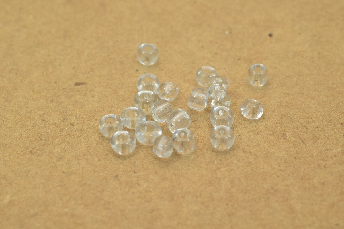 Clear Glass Seed Beads: Multisize 10/0, 8/0, 6/0 Round Beads | Jewelry Making, Craft Supplies | 1 Pound Bulk