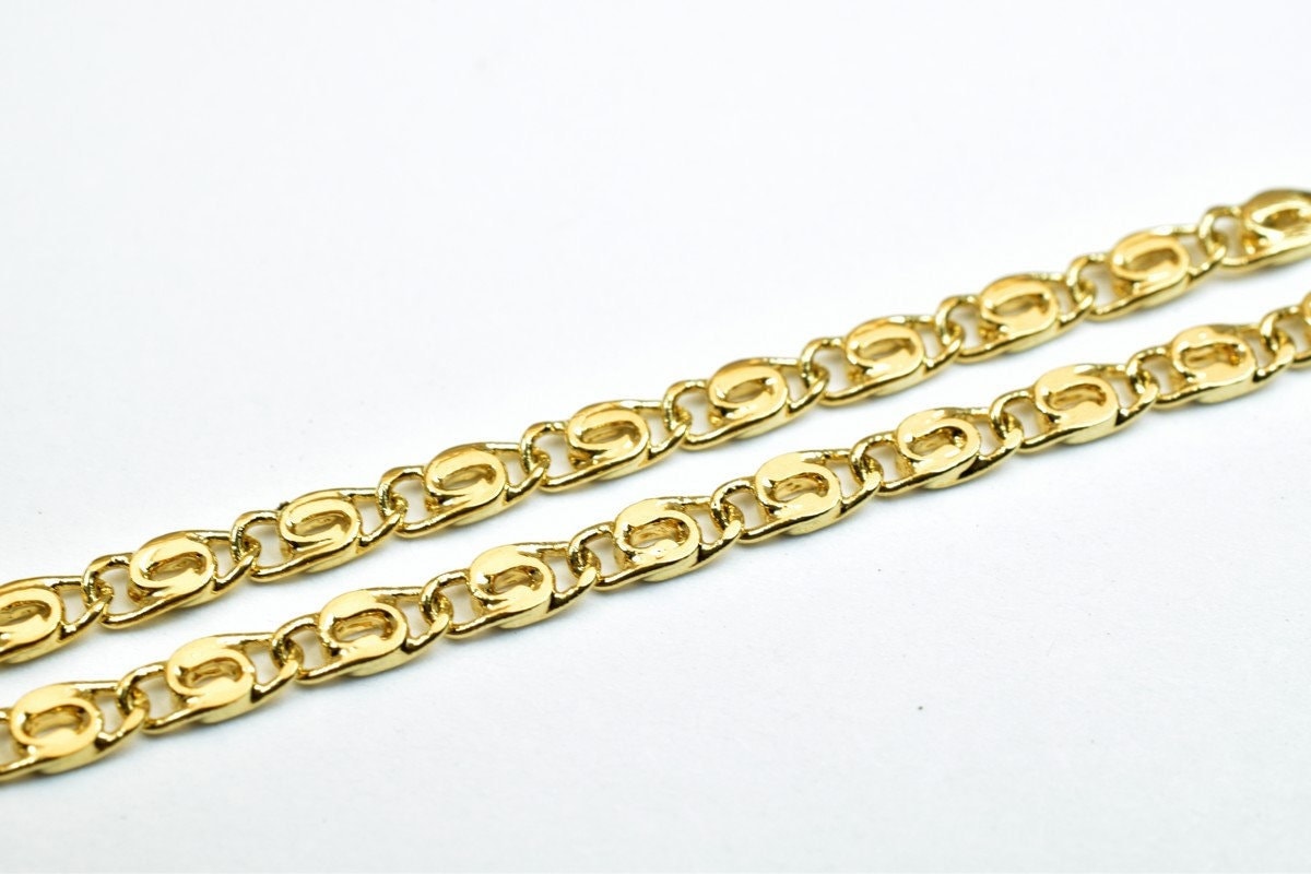 17.5" 18K Gold Filled Look, EP Chain 2mm Width 1mm Thickness  CG345 jewelry making supplies - detail image 2