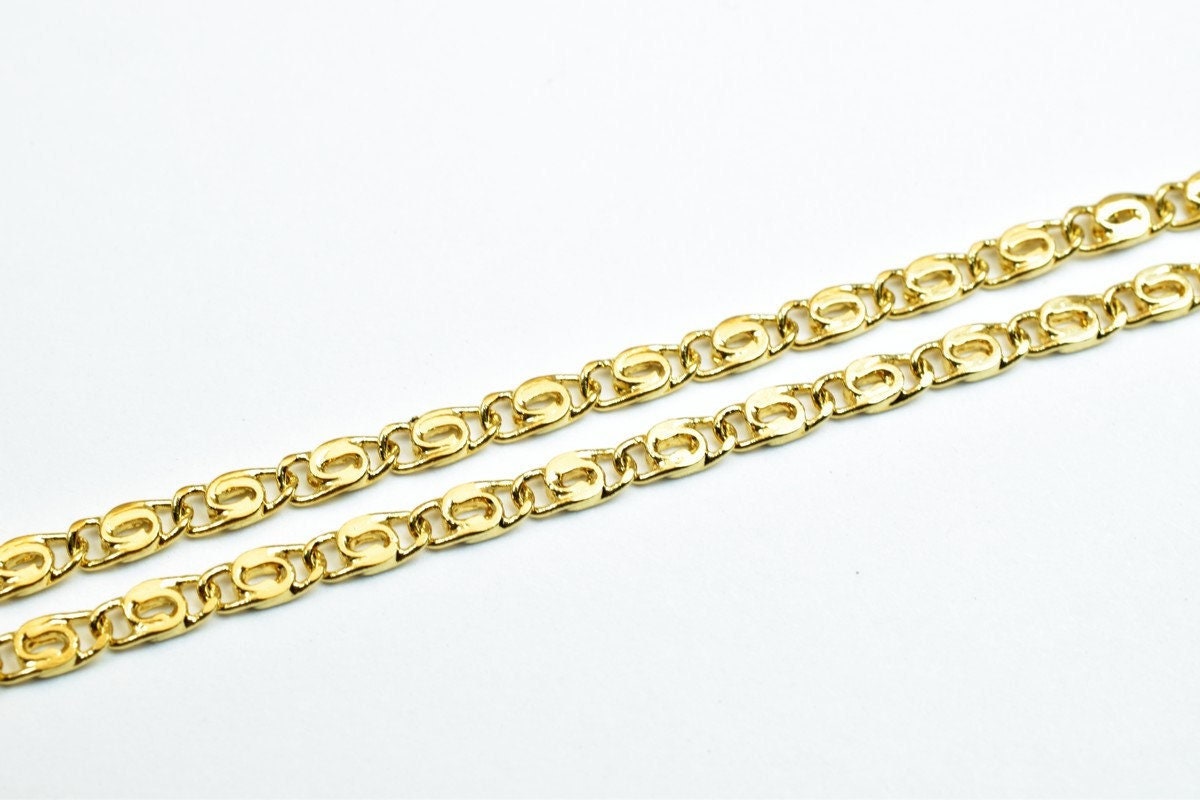 17.5" 18K Gold Filled Look, EP Chain 2mm Width 1mm Thickness  CG345 jewelry making supplies - detail image 6