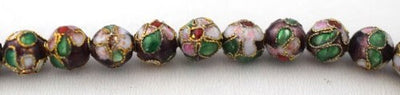 Plum Color Flower Art Cloisonne Round Beads 6mm/8mm/10mm/12mm For Jewelry Making Item No# 0058 jewelry making supplies - d...