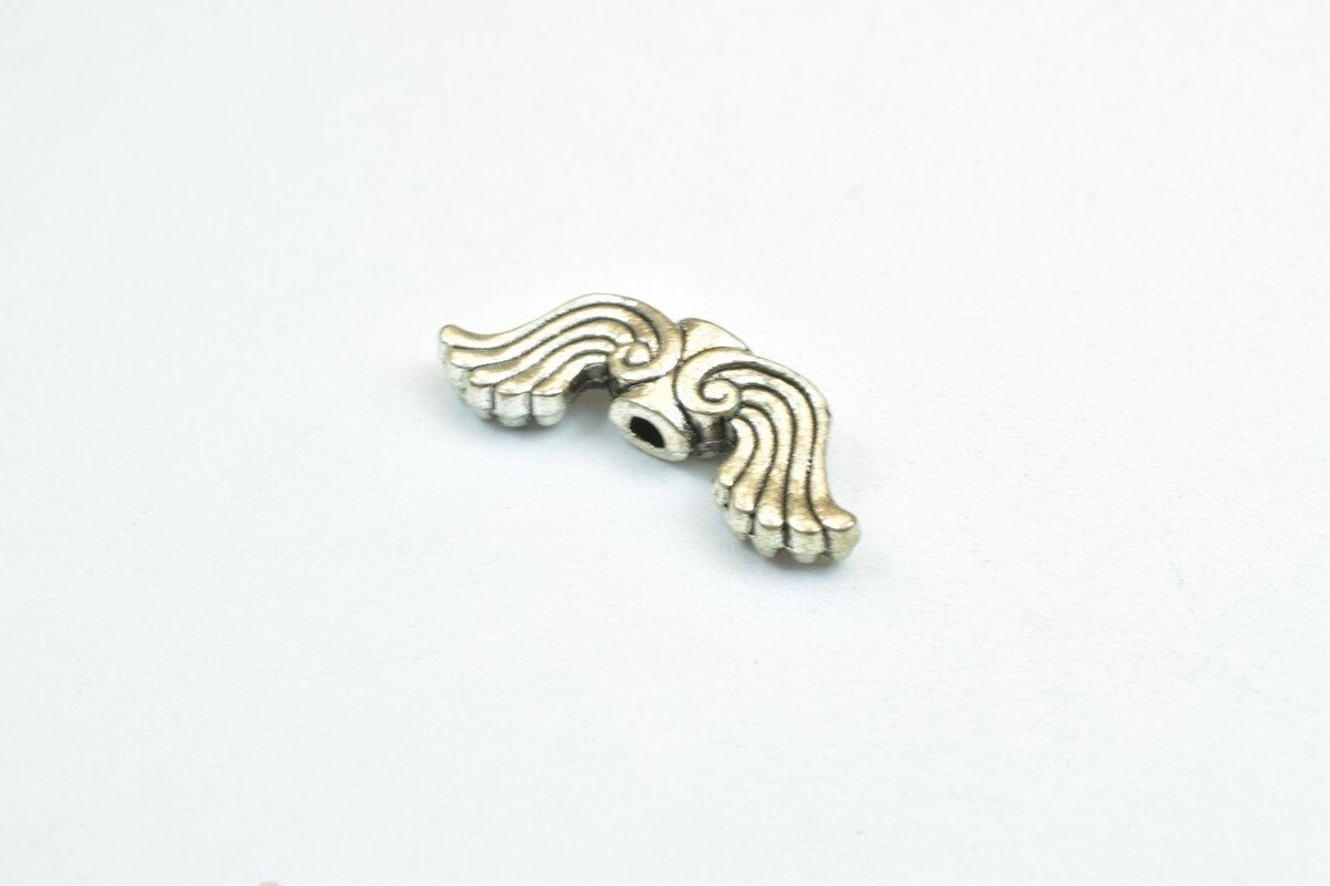 10PCs Angel Fairy Wing Spacer Alloy Charm Antique Silver Connector Size 7.5x20mm Thickness 3.5mm Hole 1.5mm Decorative Des...