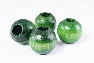 21x20mm Round Large Hole Green Wooden Beads, Wooden Beading Tools, Large Hole Green Wood Beads, Macrame Beads, Round Woode...