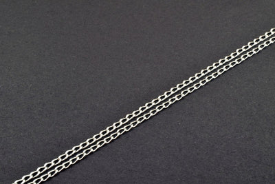 925 Sterling Silver Curb Chain With Rhodium Filled Plated On Top for Jewelry Making By Foot Item# SSC021R jewelry making s...