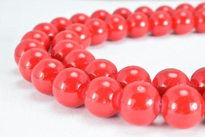 Red Glass Beads Round 12mm Shine Round Beads For Jewelry Making Item #789222045678 jewelry making supplies
