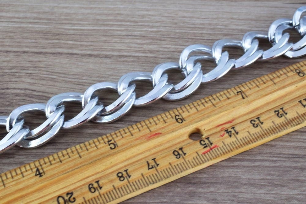 20x20mm Anodized Aluminum Chain, Silver Double Open Link for Handmade bracelet, Necklace Jewelry Accessories. 1 Yard (3 Fe...