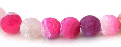 Matte Lace Hot Pink Gemstone Agate Stone Beads 8mm/10mm/12mm Matte Lace Agate, Beads for jewelry. Item#0239 jewelry making...