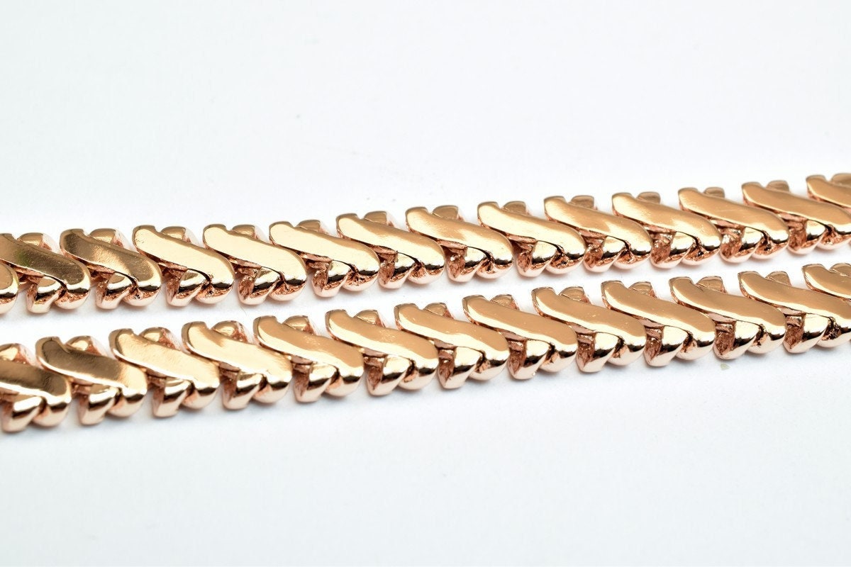 18K Rose gold filled EP tarnish resistant Chain 19" Inches Long 5mm width 2mm Thickness CG227 jewelry making supplies - de...