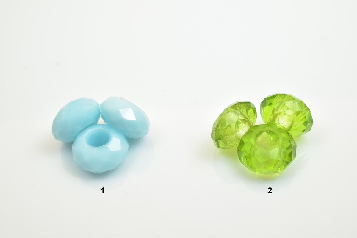 10 PCs European Crystal Beads Rondelle with Big Hole, Size 13x7.5mm Hole Size 5mm For European Style Bracelet Or Necklace...