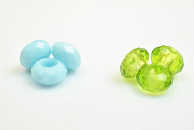 10 PCs European Crystal Beads Rondelle with Big Hole, Size 13x7.5mm Hole Size 5mm For European Style Bracelet Or Necklace...