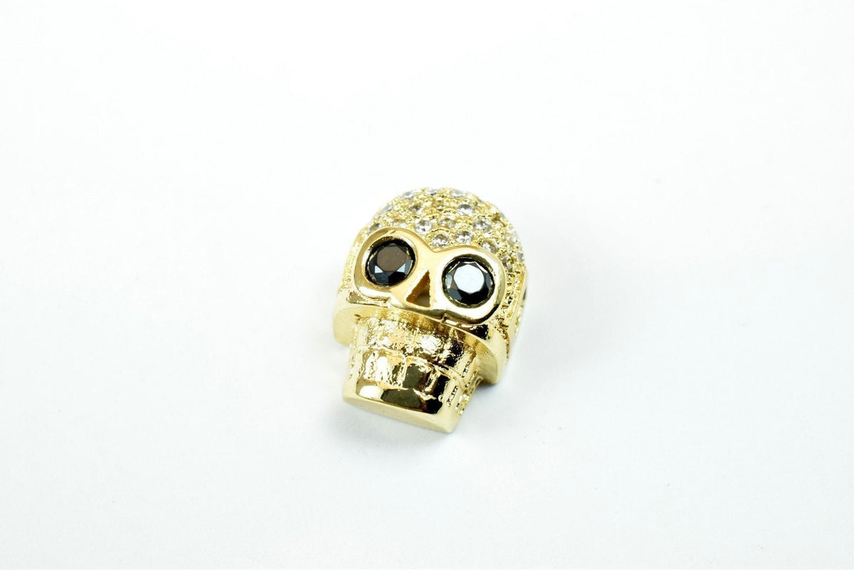 Skull Micro Pave 14K Gold Filled Look, EP CZ Cubic Zirconia  GFM40A jewelry making supplies - detail image 8