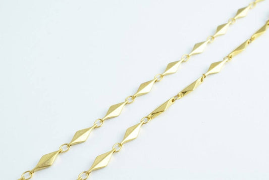 Gold Filled EP Diamond Bar Link Chain 18KT Gold Filled Size 19" /23" Long 4mm Width 2mm Thickness Item #CG11/ CG11A jewelr...