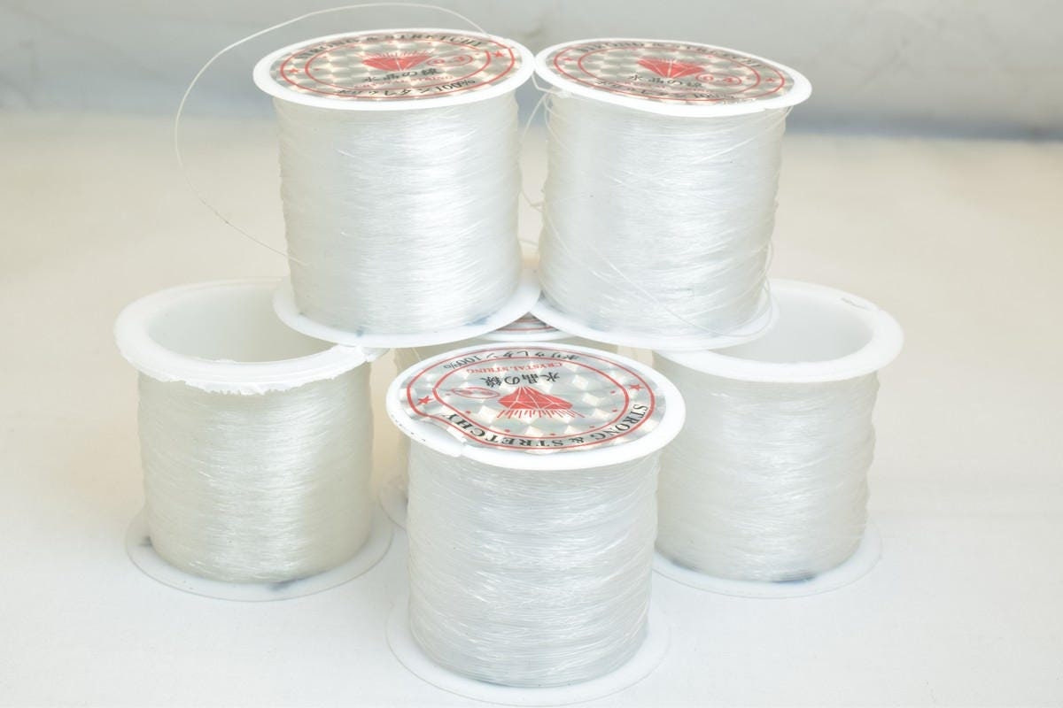 Fishing Line, Non Elastic Clear Crystal Beading Thread String Cord Sizes: 0.25mm, 0.3mm, 0.35mm, 0.4mm, 0.45mm, 0.5mm, 0.6...