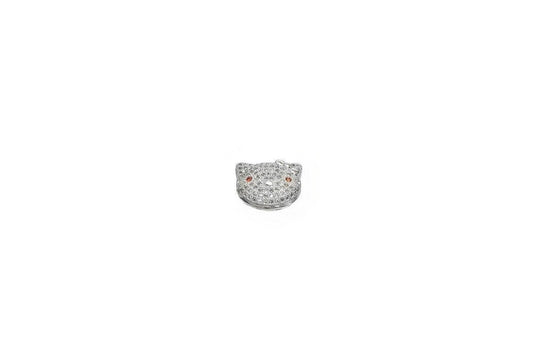 Cat Micro Pave Rhodium Plated With Cubic Zirconia jewelry making supplies