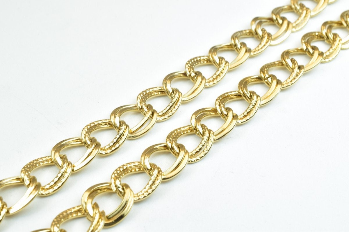 18K Gold Filled Alternative Chain - Durable Jewelry Making Chain - 9mm Width, Tarnish Resistant, , 18.5 Inch Length