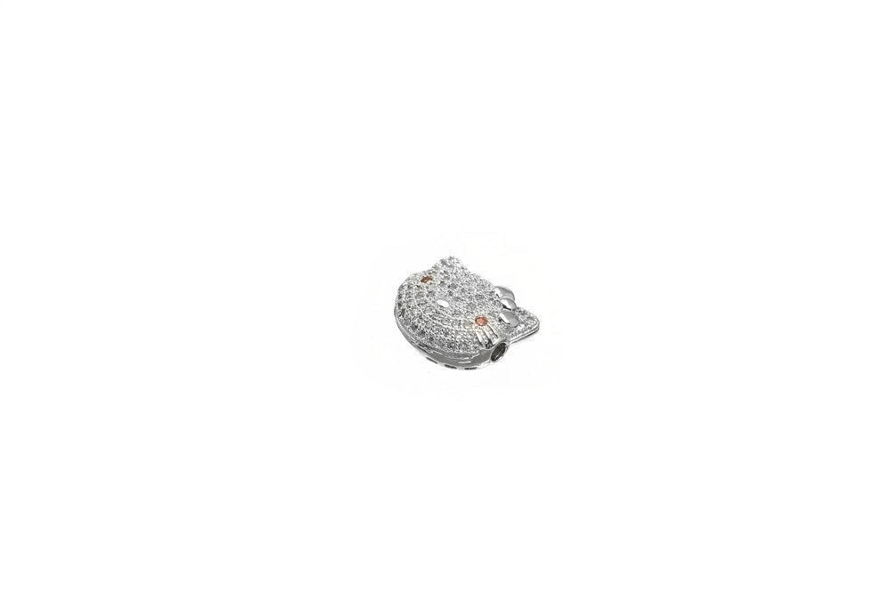 Cat Micro Pave Rhodium Plated With Cubic Zirconia jewelry making supplies - detail image 6