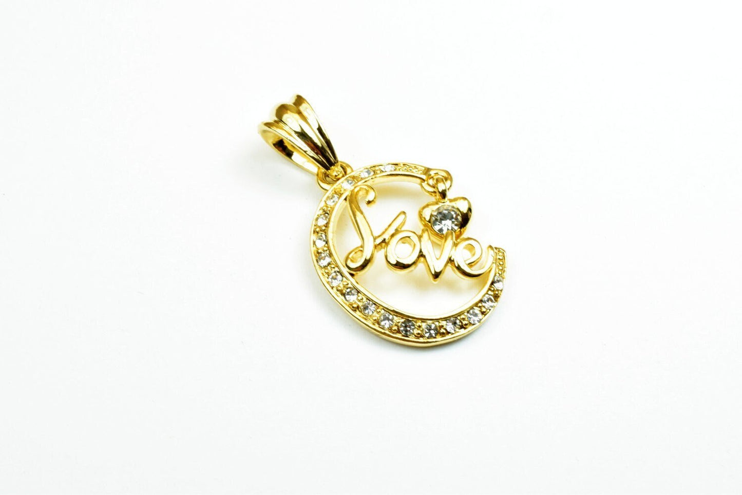 18K Love as Gold Filled* Pendants With CZ Cubic Zirconia Size 27.5x20mm with Heart Charm Valentine's Day Gift For Jewelry...