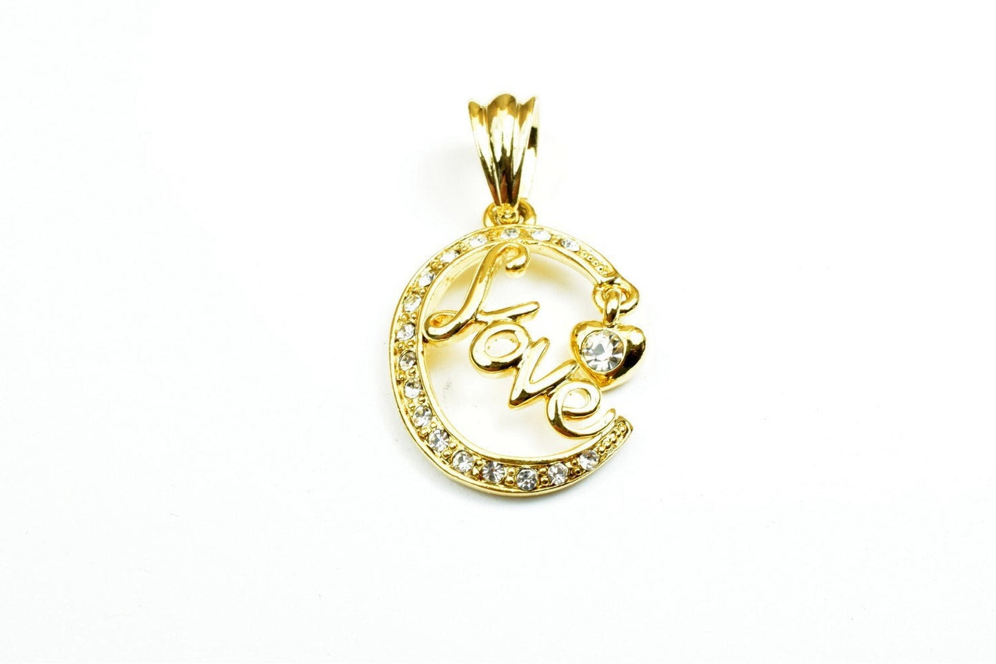 18K Love as Gold Filled* Pendants With CZ Cubic Zirconia Size 27.5x20mm with Heart Charm Valentine's Day Gift For Jewelry...
