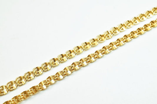 18K Pinky Gold Filled Look, EP Chain Size 19" Inch Long 3.5mm Width 1.5mm Thick  CG382 jewelry making supplies