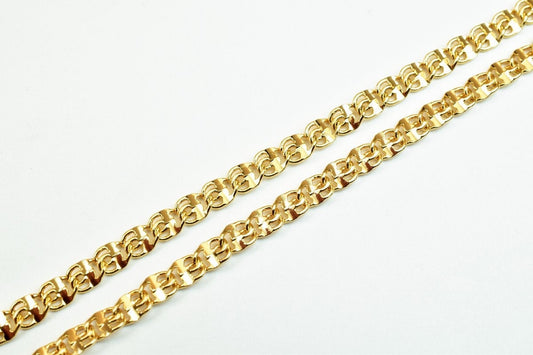 18K Pinky Gold Filled Look, EP Chain Size 19" Inch Long 3.5mm Width 1.5mm Thick  CG382 jewelry making supplies - detail im...