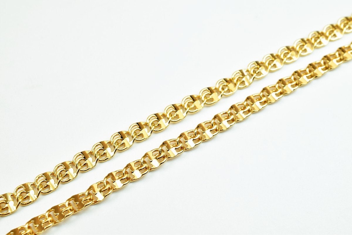 18K Pinky Gold Filled Look, EP Chain Size 19" Inch Long 3.5mm Width 1.5mm Thick  CG382 jewelry making supplies - detail im...