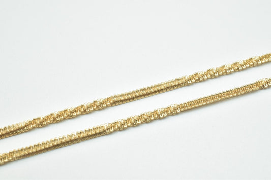 18K Pinky Gold Filled EP Chain Straight and Twisted Size 19.5" Long 2mm Width 2mm Thick  CG329 jewelry making supplies - d...
