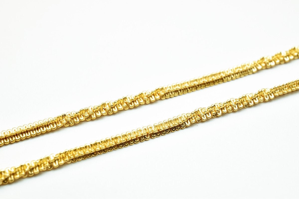18K Pinky Gold Filled EP Chain Straight and Twisted Size 19.5" Long 2mm Width 2mm Thick  CG329 jewelry making supplies - d...