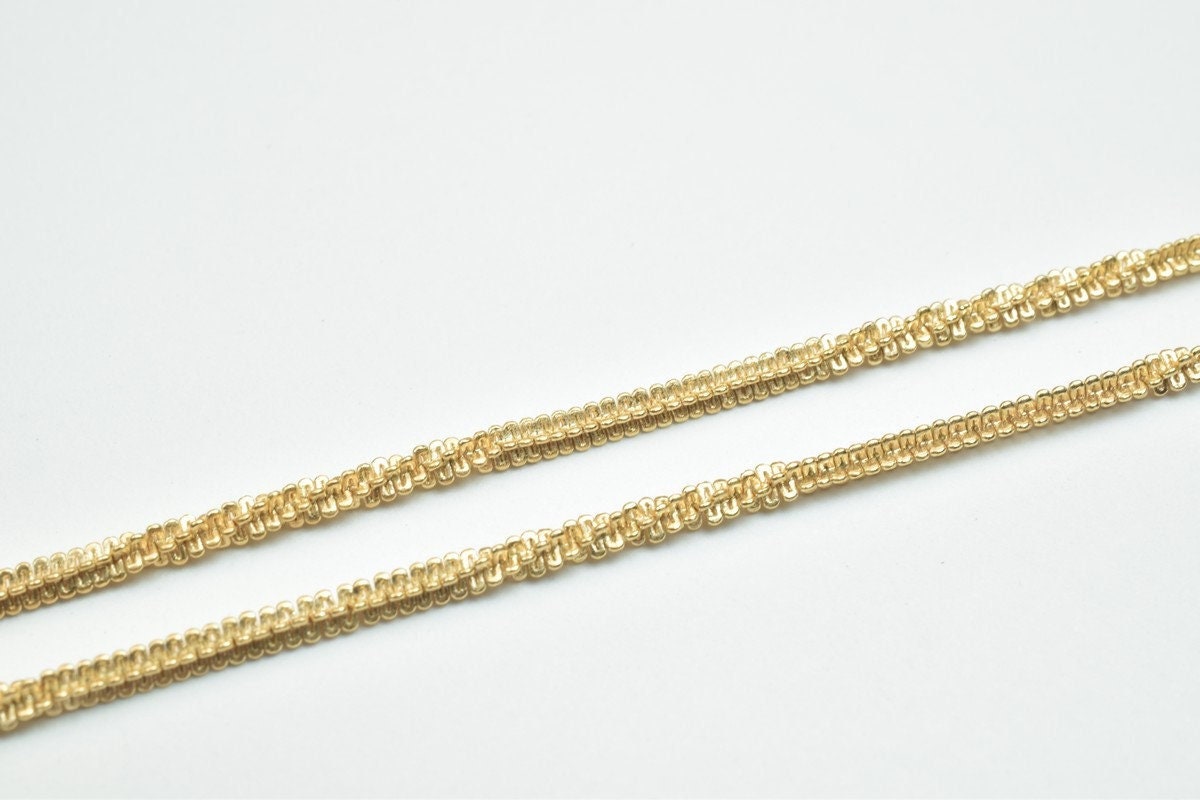 18K Pinky Gold Filled EP Chain Straight and Twisted Size 19.5" Long 2mm Width 2mm Thick  CG329 jewelry making supplies - d...