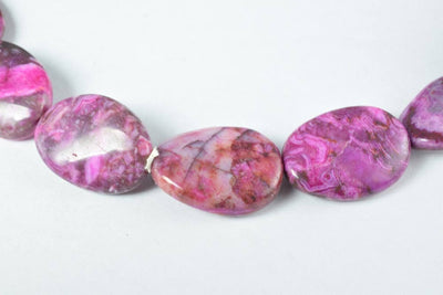 Purple Charoite Agate Oval Gemstone Beads 1 strand 15 PCs Size 25mm Hole Size 1mm Natural, healing, chakra, birthstone for...