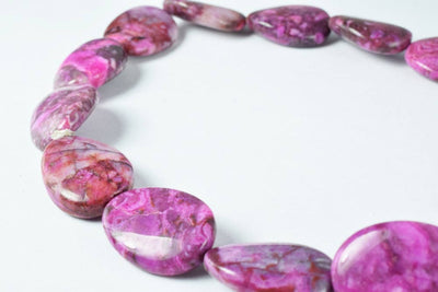 Purple Charoite Agate Oval Gemstone Beads 1 strand 15 PCs Size 25mm Hole Size 1mm Natural, healing, chakra, birthstone for...
