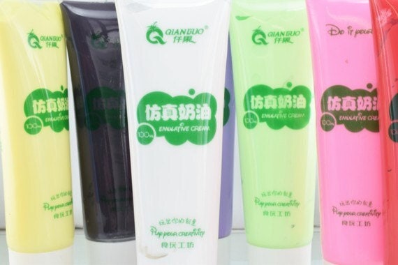 100ml Decoden Whipped Cream Glue Air Dry Decoration Craft, decoden decoration craft cell phone whip cream silicone deco gl...