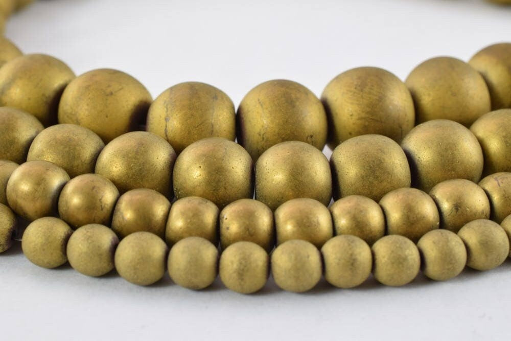 hematite matte gold gemstone round stone beads 4 mm 4 5 mm 6 mm 8 mm 10 mm 12 mm stone healing stone chakra stones for jew...