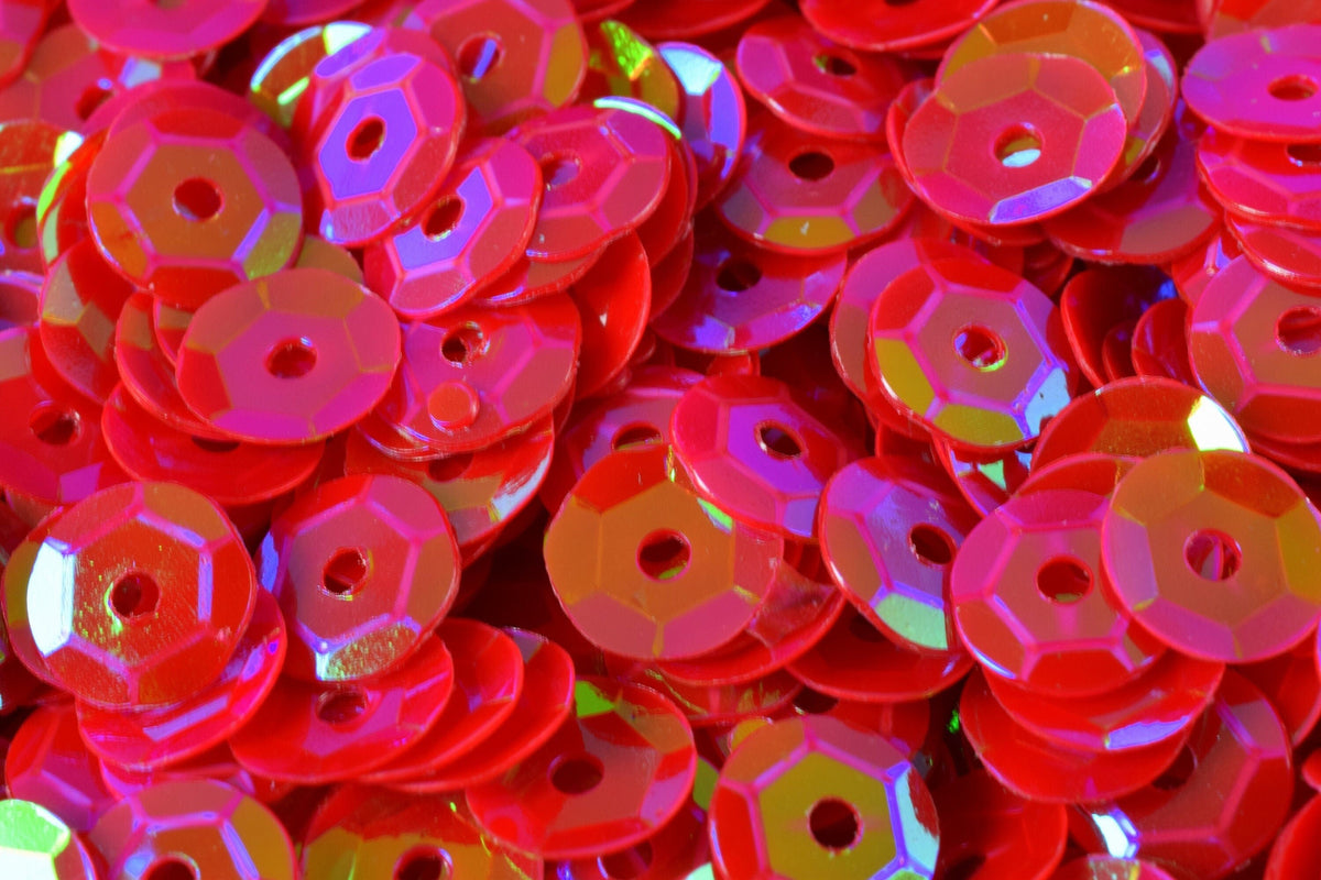 3/4/6mm Raspberry Red Cup Iridescent Shiny Sequins Sheen Round Sequins/Loose Paillettes,Wholesale Sequins,Shimmering Sequi...
