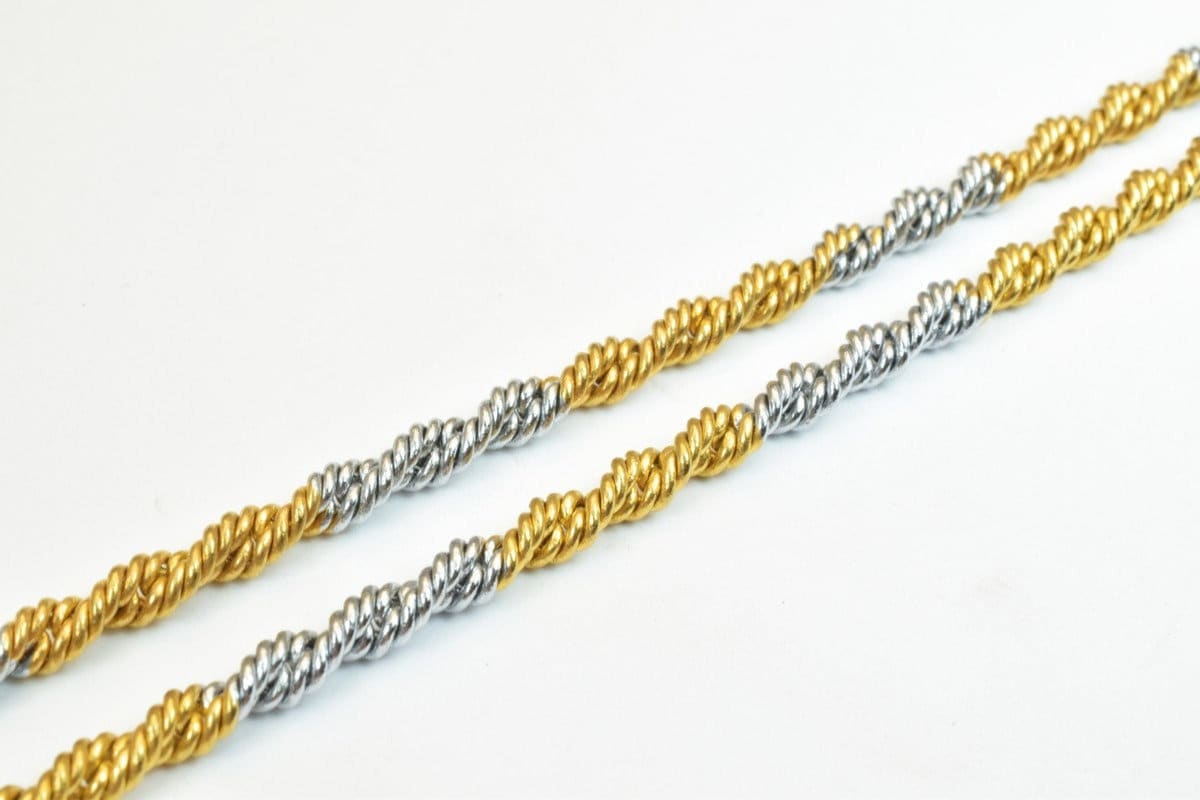 17.50" Inches Electro Plated Gold and Rhodium Plated Chain For Jewelry Making EP5, EP7 jewelry making supplies