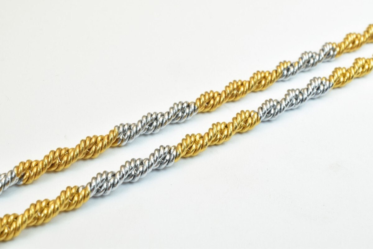 17.50" Inches Electro Plated Gold and Rhodium Plated Chain For Jewelry Making EP5, EP7 jewelry making supplies - detail im...