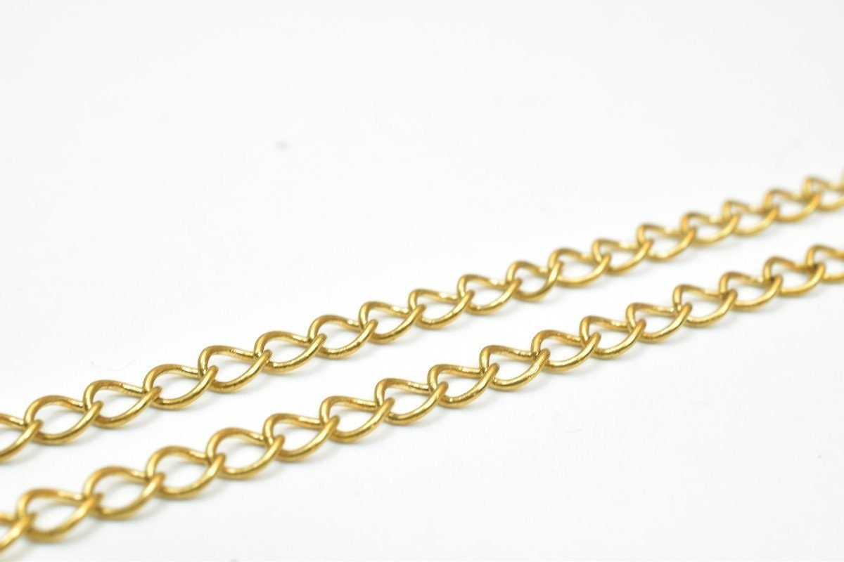 Dark 24kt gold filled EP chain size 20" inch long, 3mm width, 1.5mm thickness, 24k gold filled chain findings for jewelry...