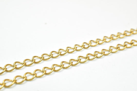 Dark 24kt gold filled EP chain size 20" inch long, 3mm width, 1.5mm thickness, 24k gold filled chain findings for jewelry...