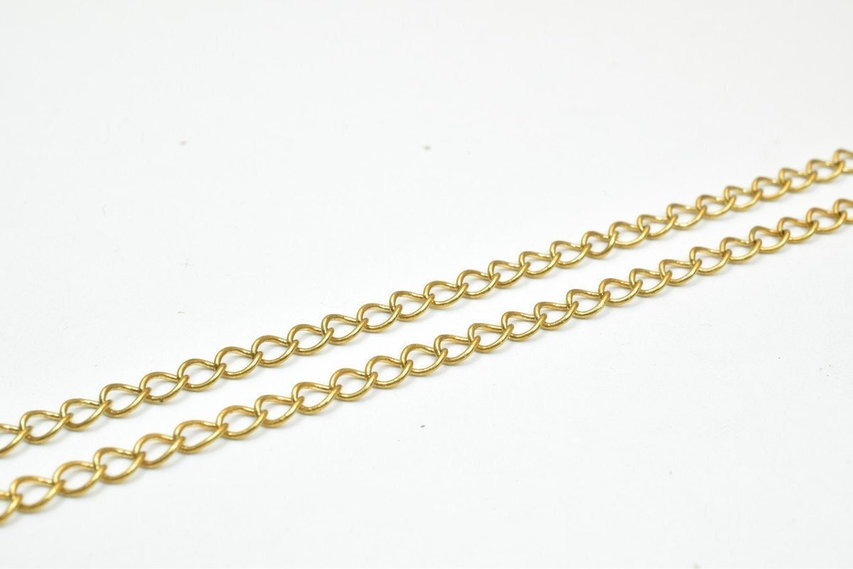 Dark 24kt gold filled EP chain size 20" inch long, 3mm width, 1.5mm thickness, 24k gold filled chain findings for jewelry...