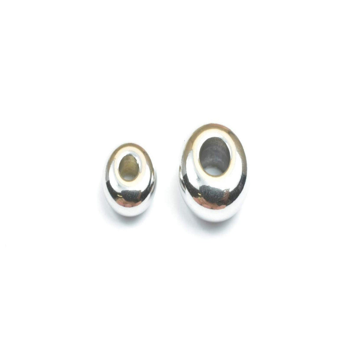 Plain Spacer Beads Roundel Stainless Steel, Silver Tone Finish (Size 6x3mm & 8x4mm, Hole 1.5-2mm, Durable Material)