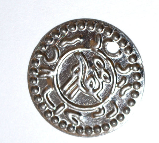 10mm Flat Decorative Metal Silver Plated Decorative Coins, decorative accessory, Coin Beads, Vintage Beads, jewelry making...