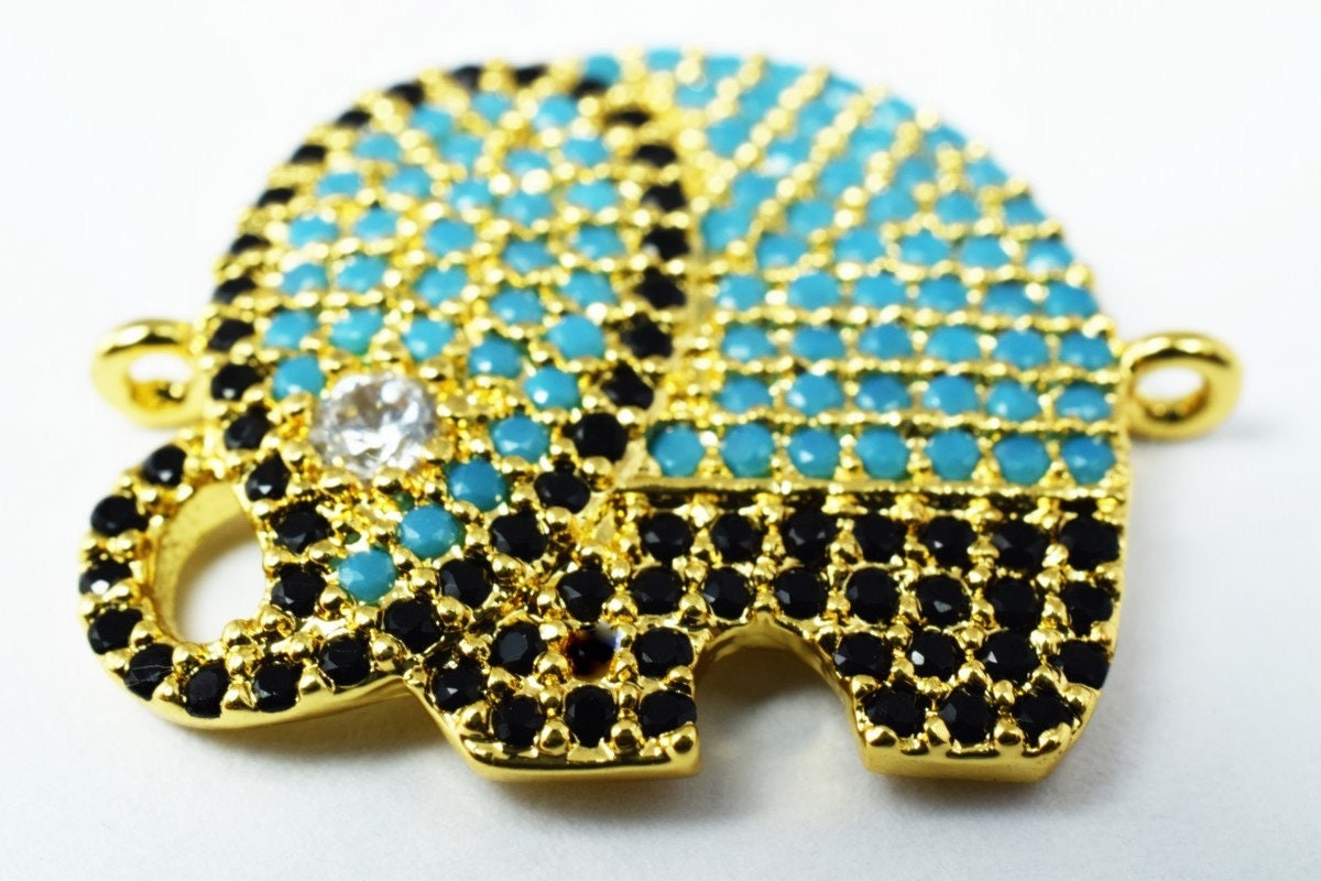 Elephant Micro Pave CZ Rhinestone Spacer Beads High Quality 3 Colors jewelry making supplies - detail image 7