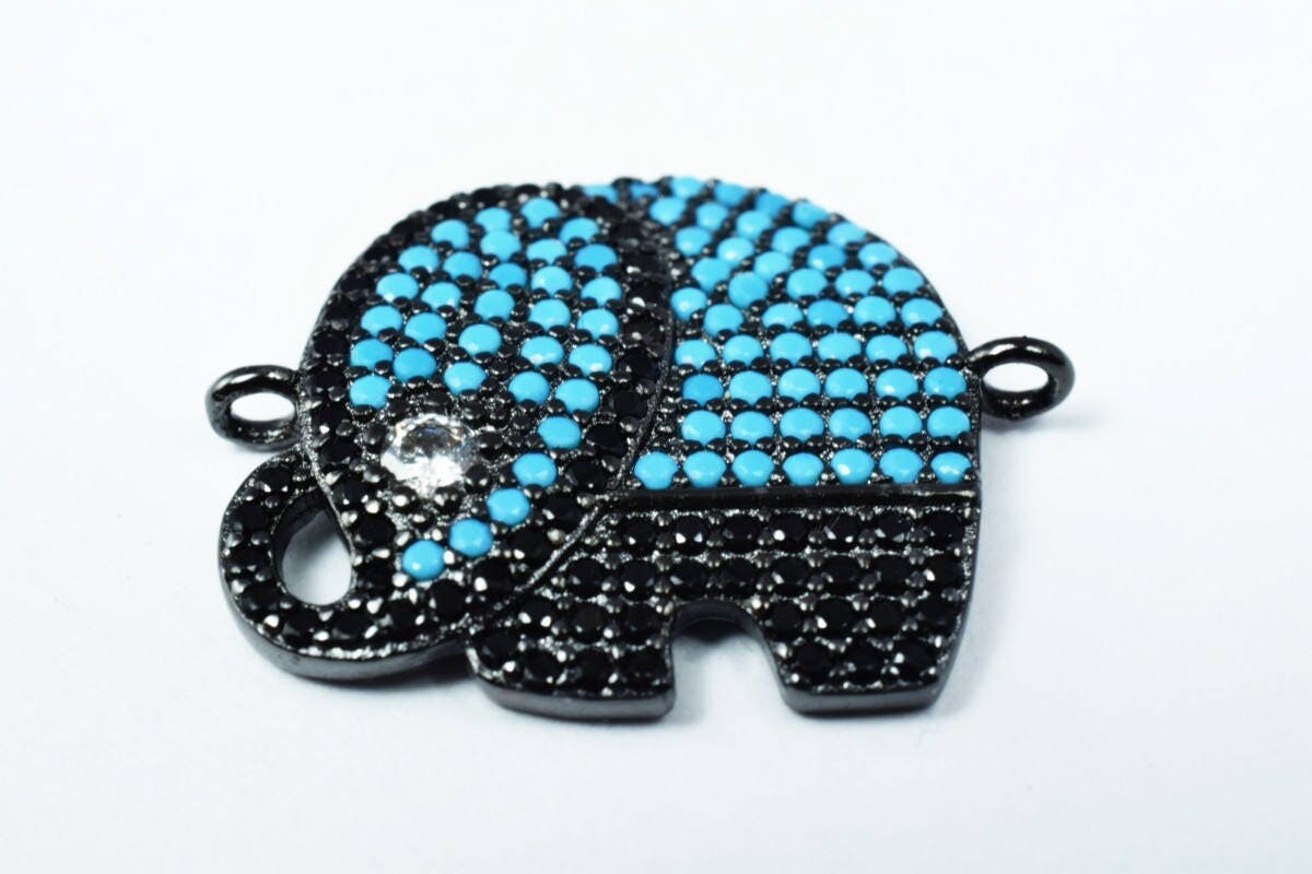Elephant Micro Pave CZ Rhinestone Spacer Beads High Quality 3 Colors jewelry making supplies - detail image 8