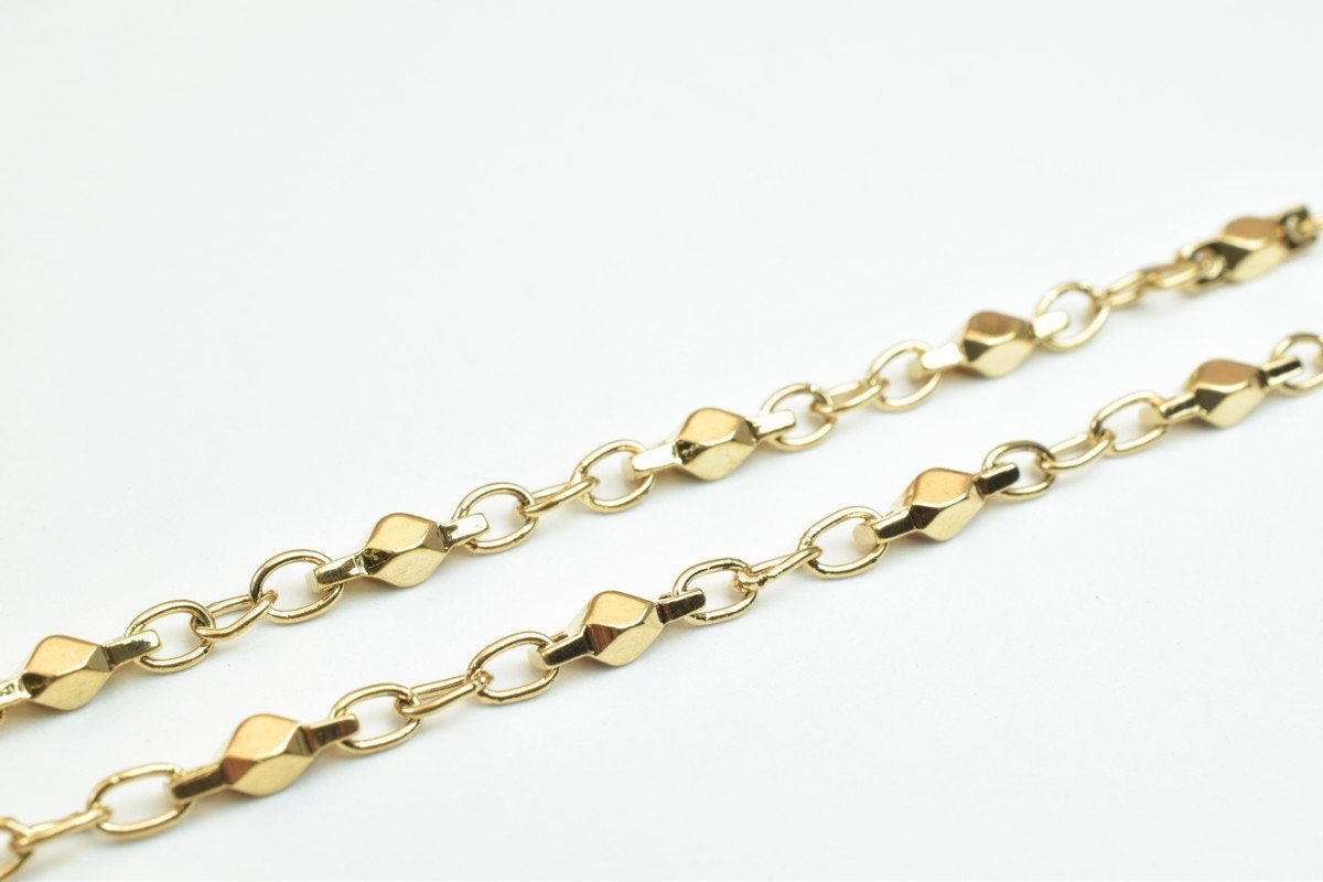Pinky Gold Filled EP Chain 18KT Gold Filled Size 19" Inch Long 3mm Width 3mm Thickness For Jewelry Making Item #CG379 jewe...